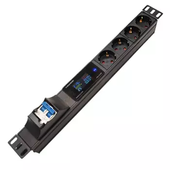 Удлинитель PDU с цифровым индикатором напряжения тока мощности таймера температуры 4 немецких розетки 4000/800 Вт 16/32A air swtich
