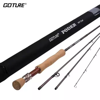 Удочка для ловли нахлыстом Goture 2,7 м/9 футов, 4 секции, 30T + 36T, удочки из углеродного волокна, удочки для ловли нахлыстом 4WT 5WT 7WT 8WT для форели, окуня, лосося