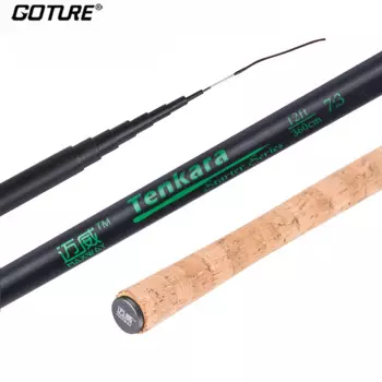 Удочка Goture Maxway Tenkara 3,6 м, нахлыстовая удочка из углеродного волокна, сверхлегкая жесткая телескопическая удочка 3:7, для форели, окуня, щуки