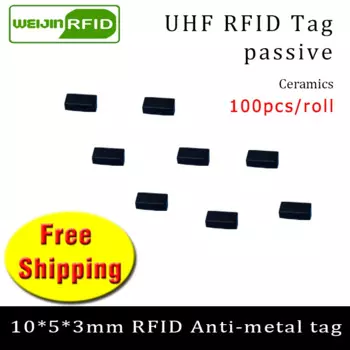 UHF RFID антиметаллическая бирка 915m 868 МГц Alien EPCC1G2 6C 10*5*3 мм 100 шт. очень маленькая прямоугольная керамическая смарт-карта пассивные RFID-бирки