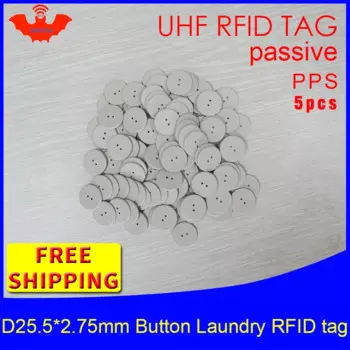 UHF RFID бирка для стирки PPS Кнопка моющаяся 915 МГц 868 МГц 860-960 МГц Higgs3 EPC 6C 5 шт. Бесплатная доставка Смарт-Карты пассивные RFID бирки
