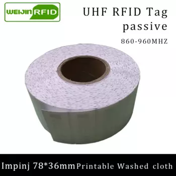 UHF RFID стирка бирка моющаяся печать чип одежды 915 МГц 860-960 МГц EPC Gen2 6C 78x36 мм текстильная смарт-карта пассивные RFID-бирки