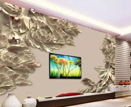 Украшение дома 3d ванная комната обои рельефная дерево задник для ТВ в виде фрески номер современные обои