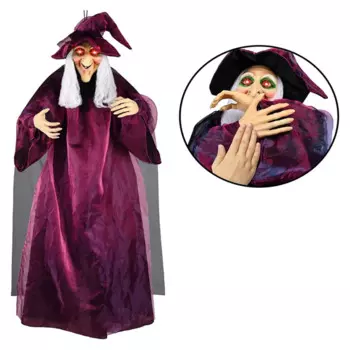 Украшение на Хэллоуин с голосовым управлением, ведьма, большой подвесной призрак, светящийся звуковой бар, призрак, искусственный дом