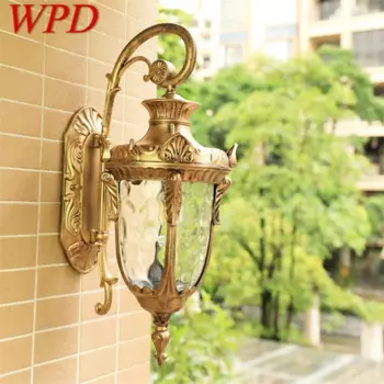 Уличная настенная лампа WPD, классическое бронзовое освещение в стиле ретро светодиодный бра, водонепроницаемые декоративные бра для дома, коридора
