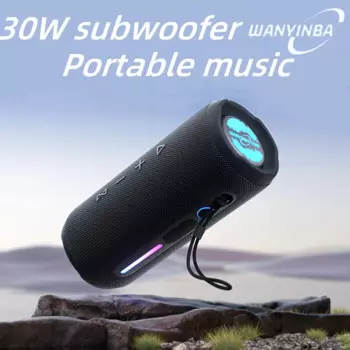 Уличная портативная Водонепроницаемая беспроводная Bluetooth-Колонка мощностью 30 Вт, Мощный Басовый пистолет, объемная стереосистема, маленькая звуковая система со стальной пушкой