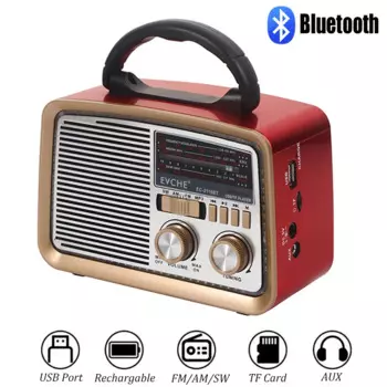 Уличный Bluetooth-динамик, портативный Ретро FM/AM/SW радиоприемник, трехдиапазонный радиоприемник, MP3 музыкальный плеер с поддержкой USB/TF-карты/AUX Playba
