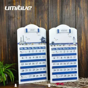 Umitive 1 шт. Средиземноморский деревянный подвесной настенный календарь DIY креативные товары для продуктов мебель вручную