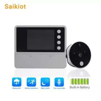 Умная Беспроводная система видеодомофона Saikiot, наглазник, цифровой видеозвонок с монитором, Домашний Беспроводной Видеозвонок