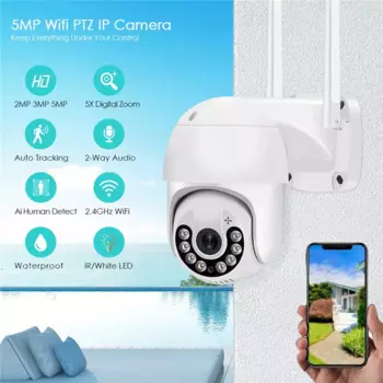 Умная IP-камера видеонаблюдения, 4K, 5 МП, Wi-Fi, PTZ