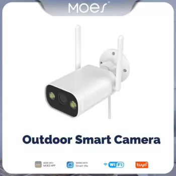 Умная наружная камера MOES с Wi-Fi, HD, 3 Мп, полноцветное ночное видение, водонепроницаемая, двусторонняя аудиосвязь, монитор безопасности