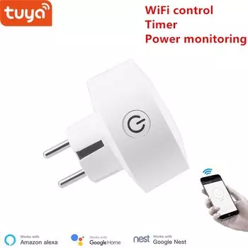 Умная розетка Alexa 2 в 1 WiFi розетка 16A стандарт ЕС контроль мощности Tuya приложение дистанционное управление