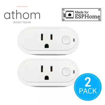Умная розетка Athom для умного дома, preflashed ESPhome, работает с домашними стандартами США, 16 А