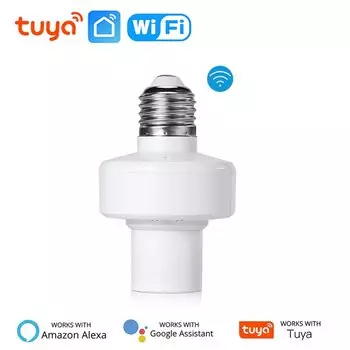 Умная розетка Tuya WiFi/Zigbee E27, адаптер для лампы, держатель лампы, основание AC85-265V, управление приложением Smart Life, поддержка Alexa Google Home
