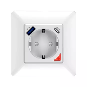 Умная розетка Wi-Fi Tuya, быстрая зарядка, приложение USB Type-C, дистанционное управление, голосовое управление для Alexa Google Home, вилка европейского стандарта