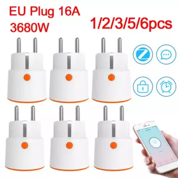 Умная розетка Zigbee, 3680 Вт, 16 А, с таймером