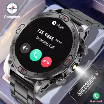 Умные часы 466*466 AMOLED HD Bluetooth светодиодный фонарик для вызова Тактические Водонепроницаемые Военные спортивные уличные часы-браслет для фитнеса