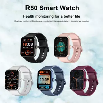 Умные часы Blackview R50 (звонки по Bluetooth), голосовой помощник, большой экран, Женское здоровье, защита от пота из алюминиевого сплава