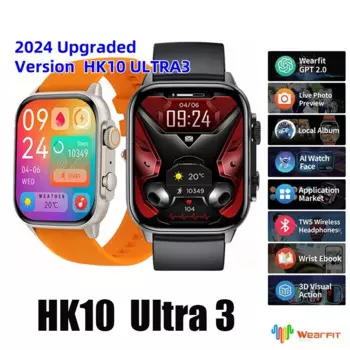 Умные часы HK10 Ultra 3 HK9 ULTRA2 MAX Upgrade ChatGPT Смарт-часы AMOLED 2 ГБ NFC BT Call Heart Смарт-часы для мужчин и женщин