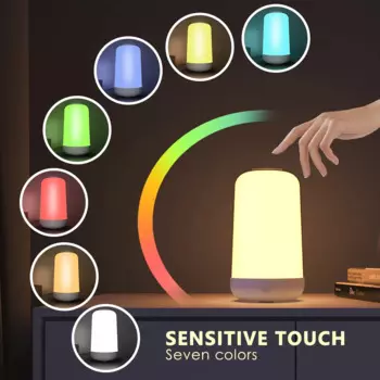 Умный ночник Xiaomi, прикроватный столик, сенсорный светодиодный светильник, RGB, 3600 мА/ч, аккумуляторная Настольная лампа для украшения спальни