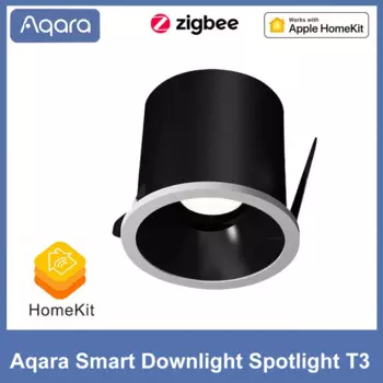 Умный прожектор Aqara T3 Zigbee 3,0, точечные светильники с затемнением, круглый светильник 6 Вт, угол луча 15 ° 24 ° 36 ° 80 °, Адаптивное освещение, затемнение, домашний комплект