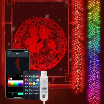 Умный светодиодный RGB электронный фейерверк, гирлянда, потолочный подвесной светильник, управление через приложение Bluetooth, сделай сам, новогоднее украшение для домашней двери