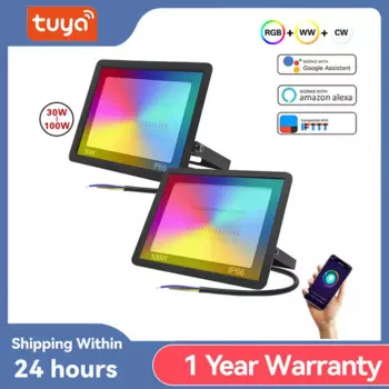 Умный светодиодный RGB-прожектор Tuya, 30/50/100 Вт, Bluetooth, 220 В