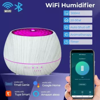 Умный ультразвуковой увлажнитель воздуха Tuya с Wi-Fi, 500 мл
