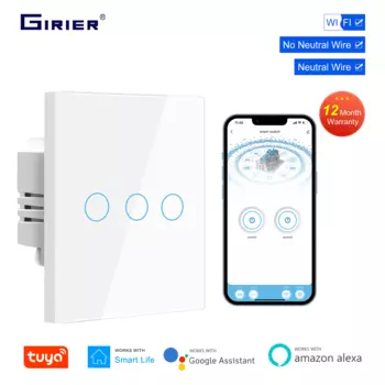 GIRIER Tuya Умный выключатель света Wi-Fi