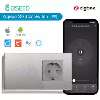 Умный выключатель затвора BSEED ZigBee, умная настенная розетка на колесиках с сенсорным выключателем, обычной зарядкой через USB, управлением через приложение Google Alexa