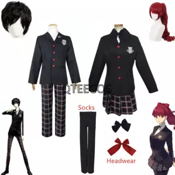 Унисекс Persona 5, Kurusu Akira Joker, карнавальный костюм, школьная форма, костюмы на Хэллоуин, Yoshizawa Kasumi, наряды