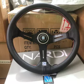 Универсальный Гоночный Автомобильный руль Drift 350 мм Nardi JDM из натуральной кожи Nardi рулевое колесо Volantes для VW HONDA TOYOTA BMW