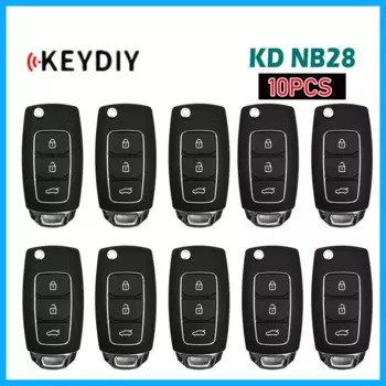 Универсальный многофункциональный ключ дистанционного управления KD KEYDIY NB28, 10 шт., 3 кнопки, автомобильный пульт дистанционного управления серии NB для KD900, KD900 +, флэш 200, мини