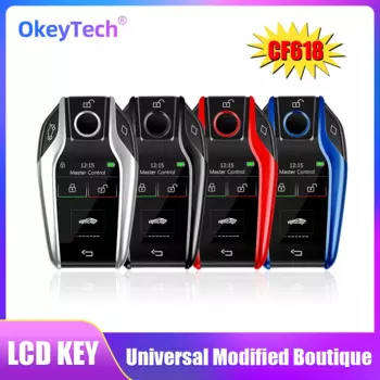 Универсальный модифицированный умный пульт дистанционного управления OkeyTech CF618, ЖК-экран, бесключевой доступ для всех автомобилей, умный ЖК-ключ для Benz/Audi