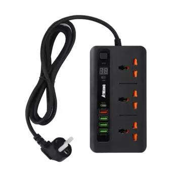 Универсальный Сетевой удлинитель с таймером и сетевым фильтром, 3USB-порта, 2 м, 10 А, 250 В, 3000 Вт