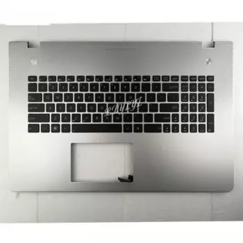 US/FR Клавиатура для Asus N76, n76vb, n76vj, n76vm, n76vz, серебристая подсветка
