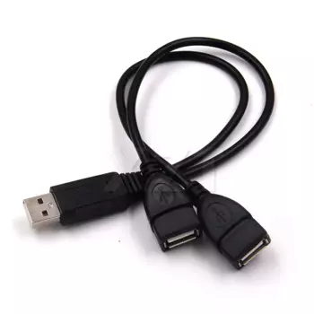 USB 2,0 A 1 штекер на 2 двойных USB гнезда адаптер питания для передачи данных Y-образный разветвитель зарядный USB кабель удлинитель шнура 39 см