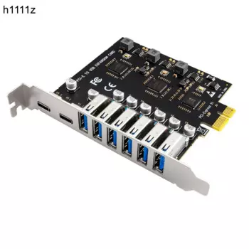 USB 3,2 карта PCIe X1 на USB Gen1 5 Гбит/с 8 портов (6 USB A + 2 типа C) чип VL805 + NEC720210 конвертер адаптер расширения PCIE сплиттер