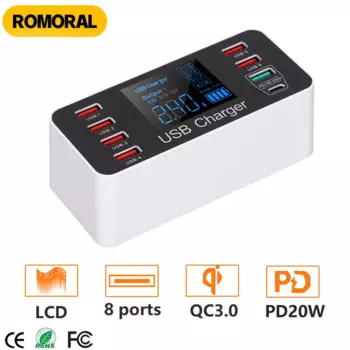 USB-адаптер для быстрой зарядки, 40 Вт, QC 3,0
