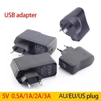 USB адаптер питания 5В 0.5/1/2/3А для светодиодных лент и телефонов
