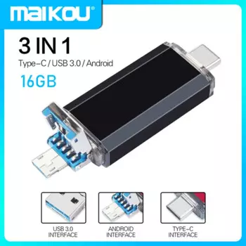 USB-флеш-накопитель 3 в 1, 16 ГБ