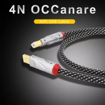 USB-кабель HIFI стандарта А-В, USB-кабель 4N OFC типа C к аудиокабелю типа B monosaudio, 24K, позолоченный, A51/B51/C51