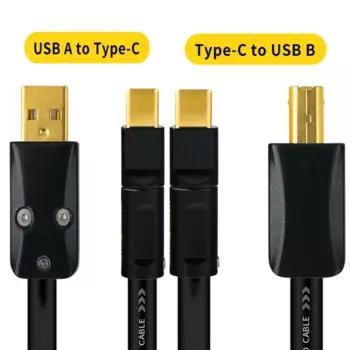 USB-кабель из чистого серебра типа C к B, квадратный порт, линия декодирования ЦАП, мобильный телефон, компьютер, звуковая карта, провод OTG для передачи данных