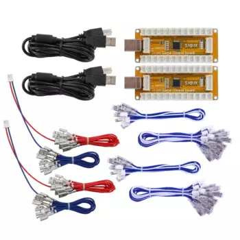USB-кодировщик SJ @ JX для аркадных игр, 2 игрока, геймпад со светодиодной кнопкой, джойстик, контроллер для Nintendo Switch PC PS3 Raspberry Pi MAME 22012