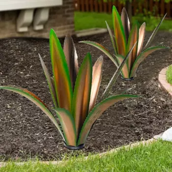 Увеличенная утолщенная ветростойкая Металлическая статуэтка Agave садовые художественные металлические Plant, скульптура для деревенского сада, уличное украшение
