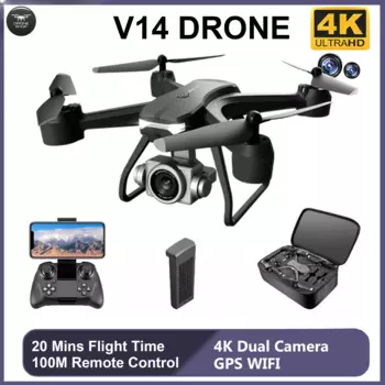 V14 Дрон Профессиональный 6K HD Двойная камера широкий угол 1080P WiFi FPV дроны Квадрокоптер вертолет Дрон игрушки для детей