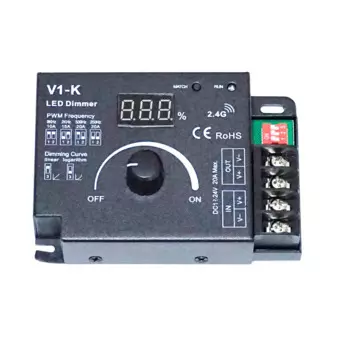 V1-K 1 канал * 20A контроллер постоянного напряжения Защита от перегрева/перегрузки/короткого замыкания 4096 уровень 0-100% затемнение