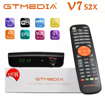 V7 S2X DVB-S/S2 1080P спутниковый ресивер с USB WIFI цифровой рецептор H.265 Freesat поддержка Biss PowerVu аксессуары