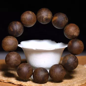 Вьетнамский браслет Nha Zhuang Agarwood, погружной белый браслет Qi Nan с черным масляным старым материалом, браслет из бусин Будды