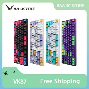 Valkyrie VK87, механическая клавиатура, 3 режима, Bluetooth, беспроводная, Tft, цветной экран, индивидуальные аксессуары для игровой клавиатуры RGB с горячей заменой